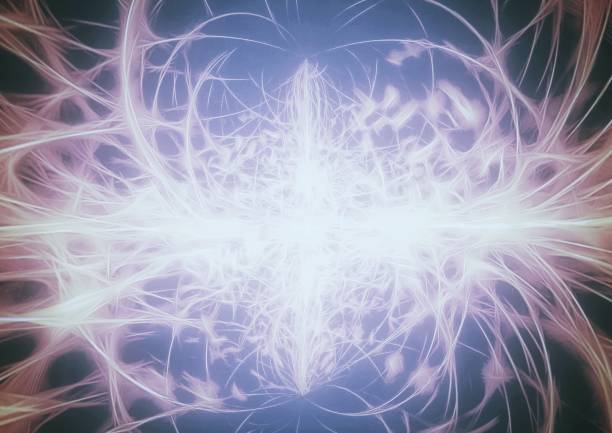 3D illustration of light swirling in the dark