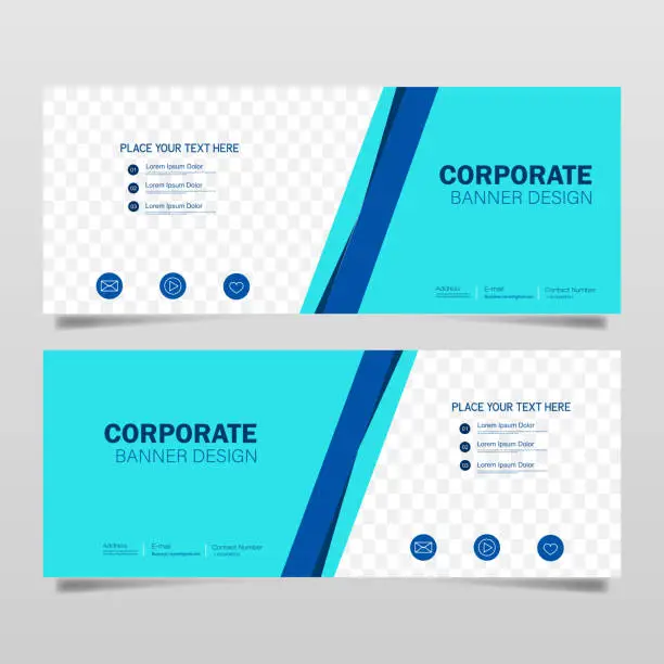 Vector illustration of Corporate web banner or flyer social media post template