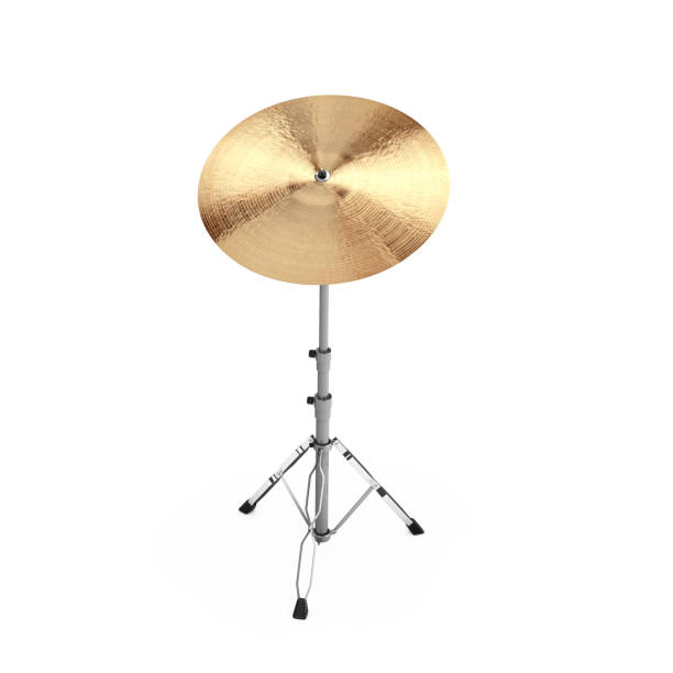 musical instrument cymbal. 3d rendering - cymbal imagens e fotografias de stock