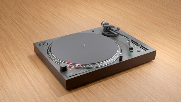 istock A black turntable abstract background. 3D illustration 1394179362