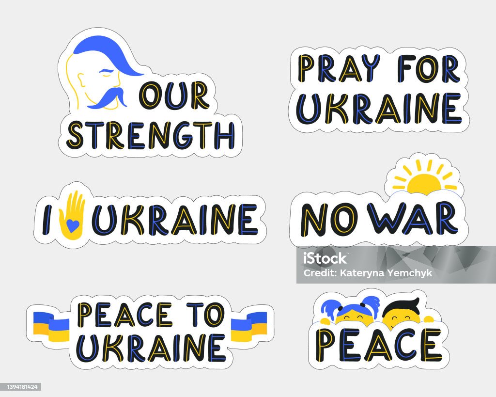 Ukrainian Stickers No War Pack Stock Illustration Download Image Now