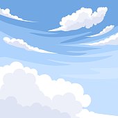 istock Vector illustration, blue sky with white clouds, as background or banner image, International Day of Clean Air for Blue Skies. 1394186194