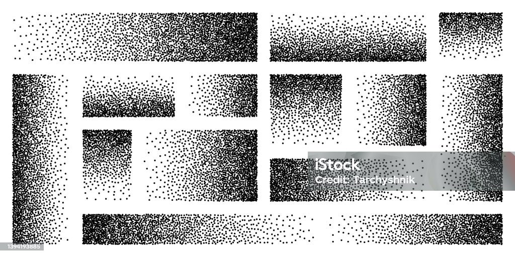 Stipple Pattern Dotted Rectangular Design Elements Stippling Dotwork ...