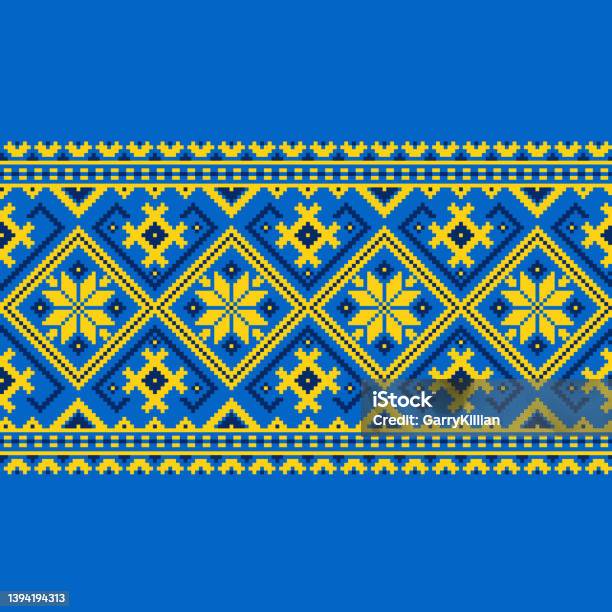 Vector Illustration Of Ukrainian Folk Seamless Pattern Ornament Ethnic Ornament Border Element Traditional Ukrainian Belarusian Folk Art Knitted Embroidery Pattern Vyshyvanka Stock Illustration - Download Image Now