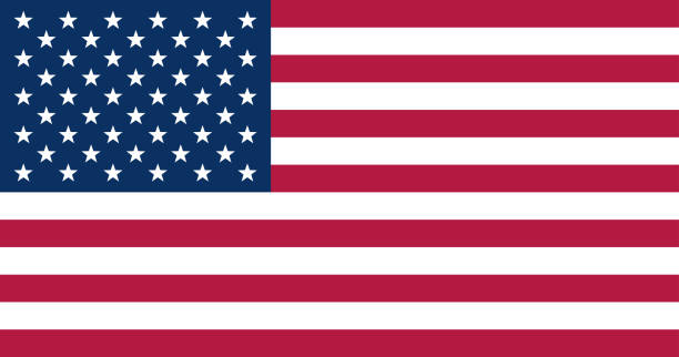 amerikanische usa-flagge mit echten proportionen und farben - american flag stock-grafiken, -clipart, -cartoons und -symbole