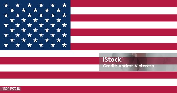 istock American USA Flag With real proportions and Colors 1394197218