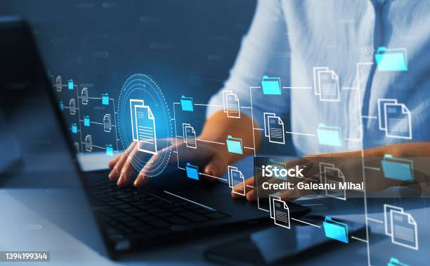 Document Management System Or Dms Automation Software To Archiving And Efficiently Manage And Information Files Knowledge And Documentation Corporate Internet Technology Concept Stock Photo - Download Image Now