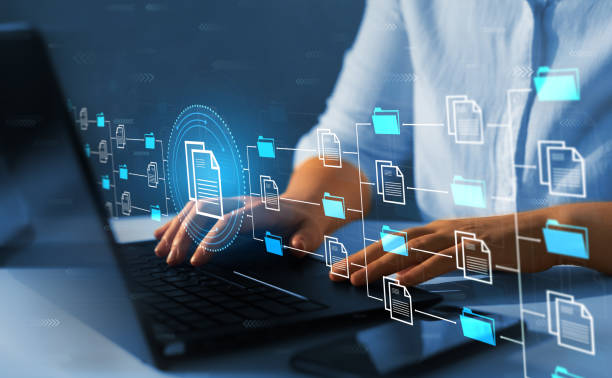 document management system or dms. automation software to archiving and efficiently manage and information files. knowledge and documentation corporate. internet technology concept - ficheiro imagens e fotografias de stock