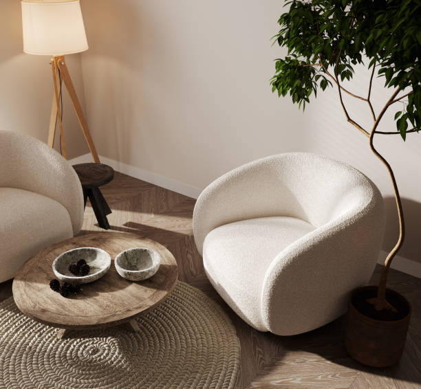 istock Stylish interior living room mockup, 3d rendering 1394200438