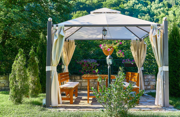 istock Beautiful Pergola, Garden Decoration Concept 1394203102