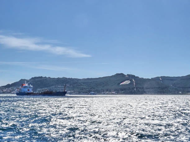 istock Tanker ship crossing Canakkale strait 1394203383