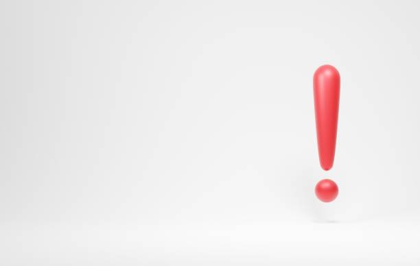 istock A three-dimensional exclamation mark on a white background. A simple 3D exclamation mark. 1394203543