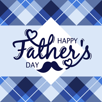 Happy Father’s Day greeting card design template. Calligraphy retro gentleman fathers day poster.