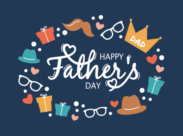 stockillustraties, clipart, cartoons en iconen met father’s day card template - fathers day