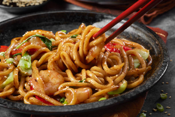 istock Mongolian Shrimp with Udon Noodles 1394211443