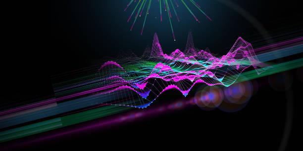 istock Big data. Abstract technology grid  background with connecting dots and blurred lines on black. Visual 3d presentation of analytics data algorithms. Banner for business, science and technology data analytics representation. 1394211525