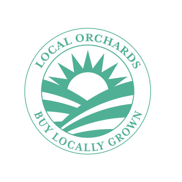 Simple farm badge or label icon on a transparent base (you can put this file onto any color background). Flat colors.