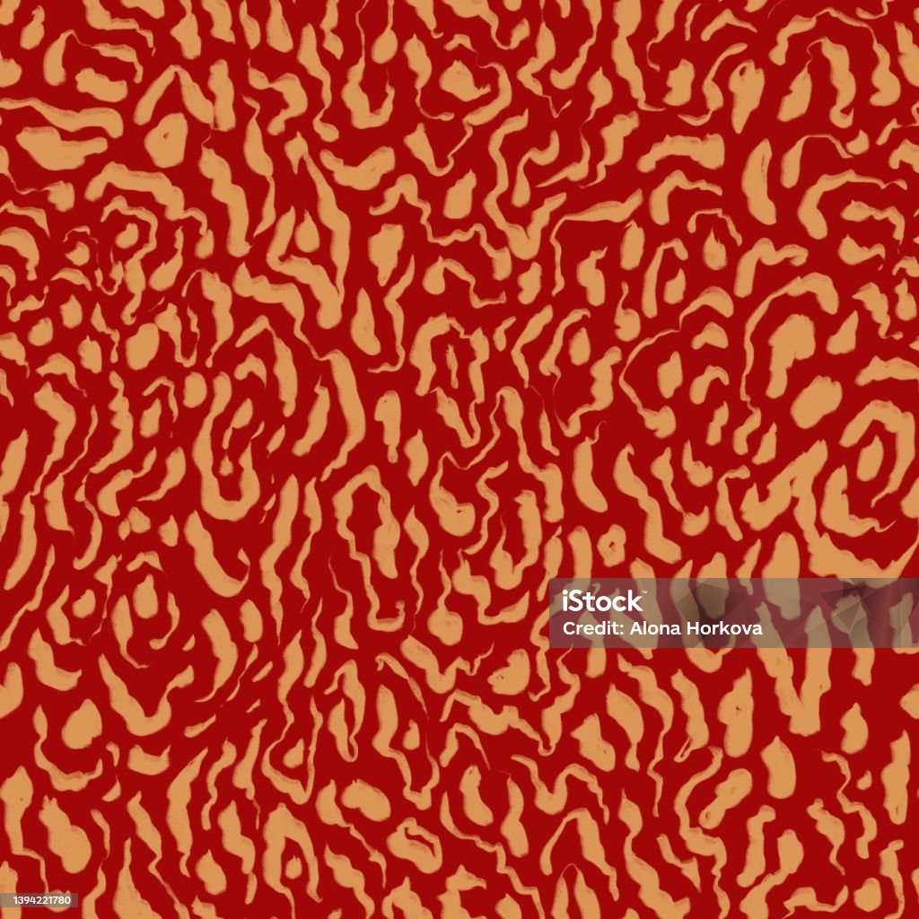 Red And Orange Pattern With Wavy Squiggles Stock Illustration ...