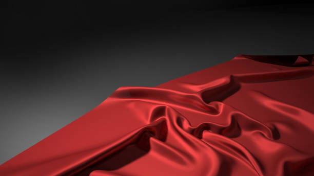 istock Abstract red silk on black christmas background. Black background with red canvas 1394225836