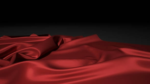 istock Abstract red silk on black christmas background. Black background with red canvas 1394225894