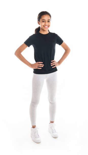 istock Beautiful black teen posing on studio white background 1394229533