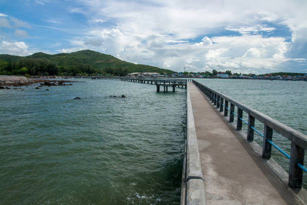 Pier on the sea in Sattahip district, Chonburi Province of Thailand