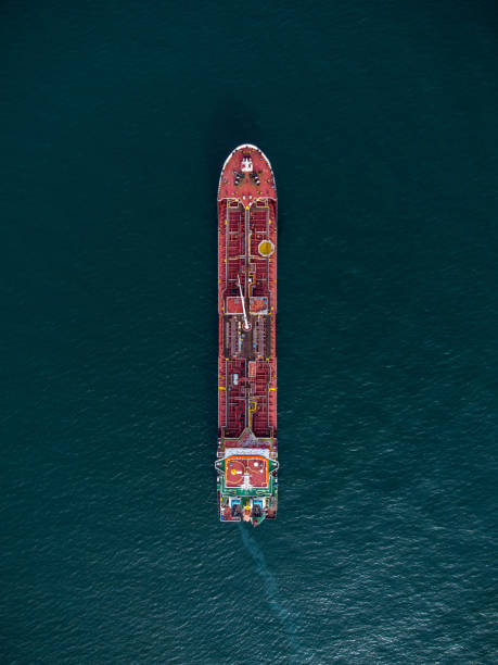 istock Large general cargo ship tanker bulk carrier, aerial view. 1394237263