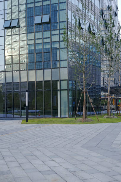 istock Facade of modern building in business district 1394241011