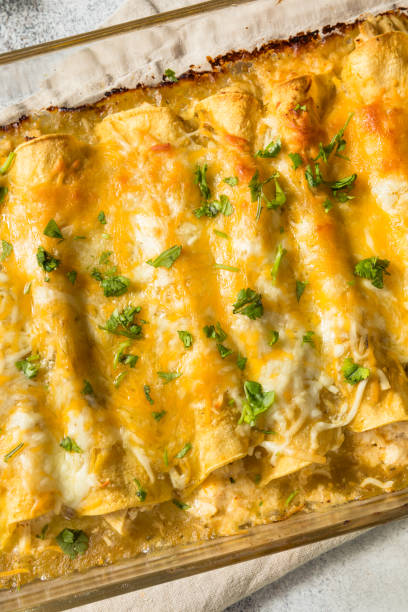 Homemade Mexican Tomatillo Green Enchiladas