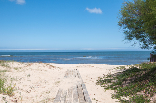 View of the beach of Las Flores in uruguay
