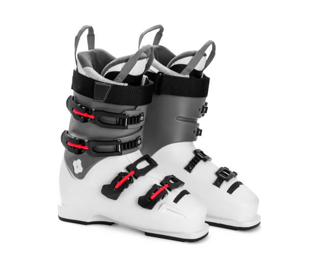 istock Professional ski boots isolated on white background 1394266823