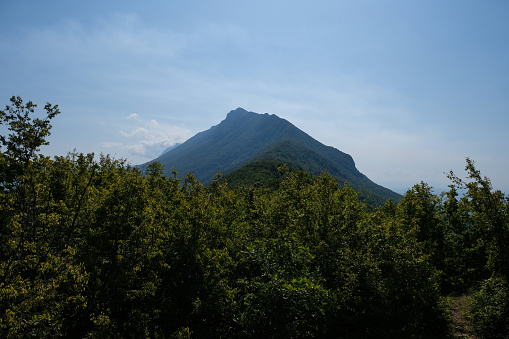 Dry mountain Sokolov kamen peak in summer day, Serbia