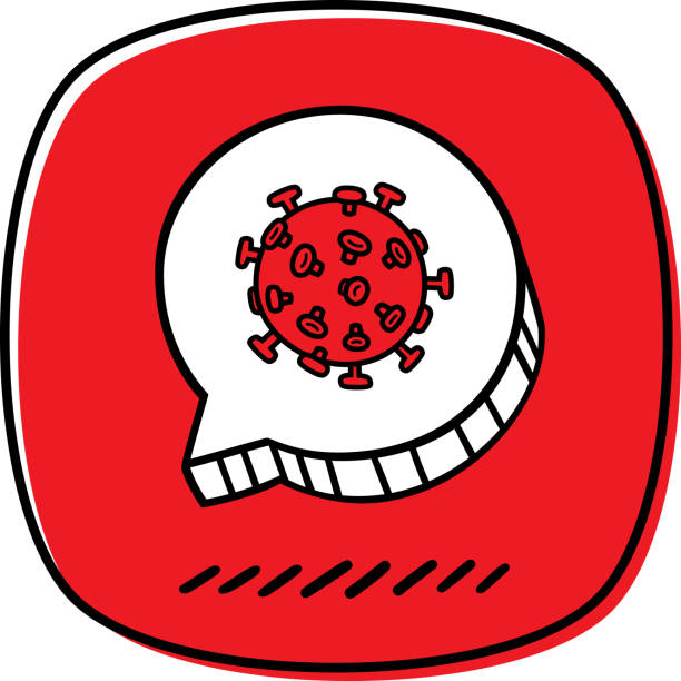 virus speech bubble doodle 2 - speech bubble art discussion inks on paper stock-grafiken, -clipart, -cartoons und -symbole