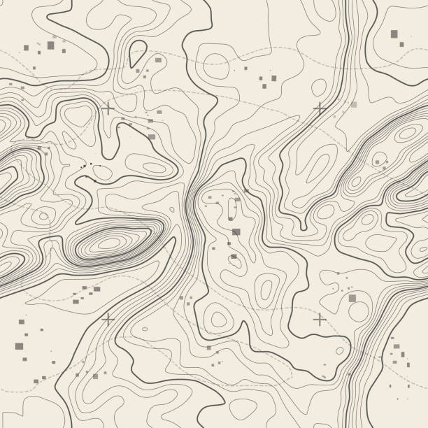 Seamless vector topographic map background. Line topography map seamless pattern. Contour background geographic grid. Mountain hiking trail over terrain. Seamless wavy pattern Seamless vector topographic map background. Line topography map seamless pattern. Contour background geographic grid. Mountain hiking trail over terrain. topology stock illustrations