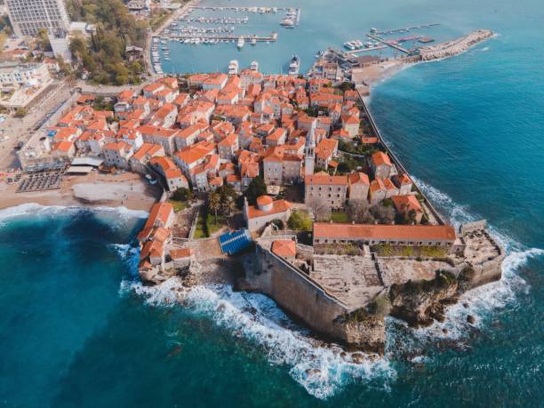 istock Drone views of Budva's Old Town in Montenegro 1394280728