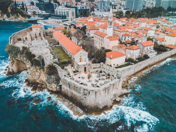 istock Drone views of Budva's Old Town in Montenegro 1394281022