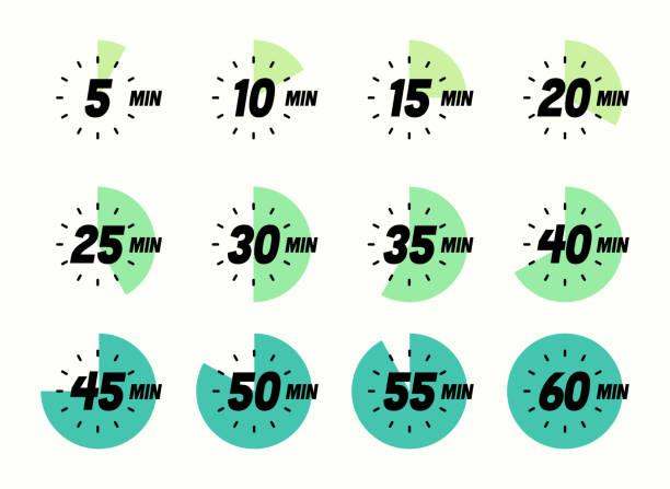 farbtimer-symbol auf weißem hintergrund isoliert. uhr, stoppuhr. kochzeitetikett. vector eps 10 - minutenzeiger stock-grafiken, -clipart, -cartoons und -symbole