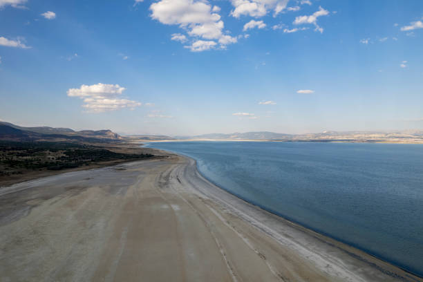 A view from the arid Burdur Lake stock photo