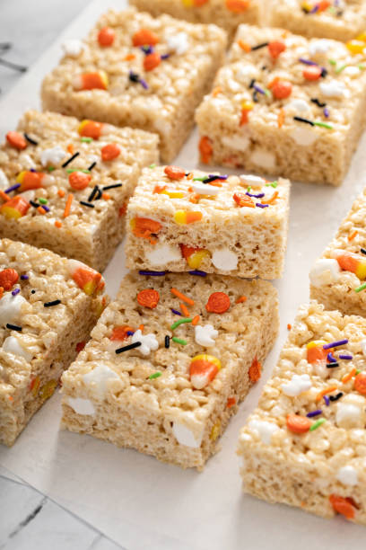 istock Rice cereal treats for Halloween with festive sprinkles 1394283218