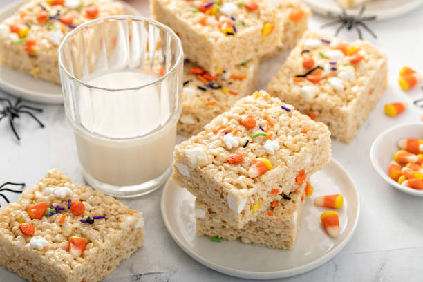 istock Rice cereal treats for Halloween with festive sprinkles 1394283224