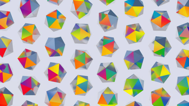 istock Group of bright colorful geometric shapes. Abstract illustration, 3d render. 1394289018