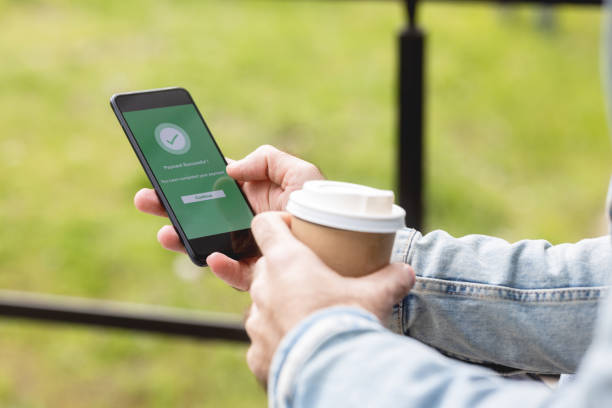 istock Man using mobile smart phone, online payment, banking and online shopping 1394291791