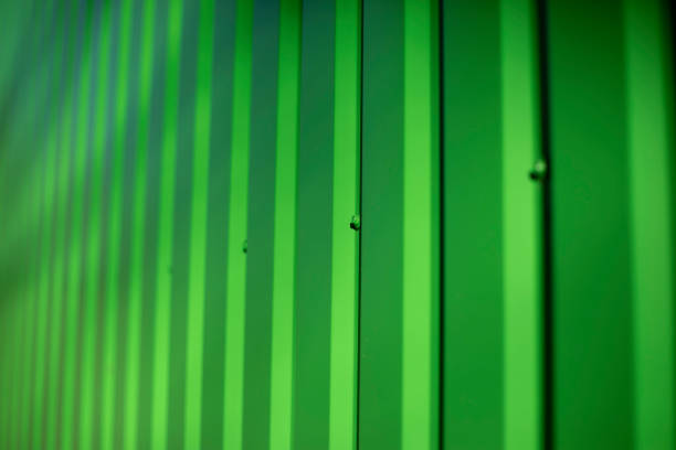 Profile sheet is green. Wall details. stock photo