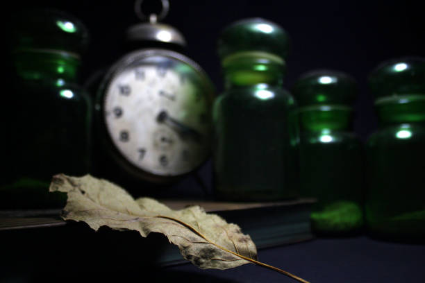 istock Green glass spice bottles 1394301069