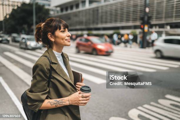 A Coffee Break On Avenida Paulista Stock Photo - Download Image Now - Young Adult, One Woman Only, People