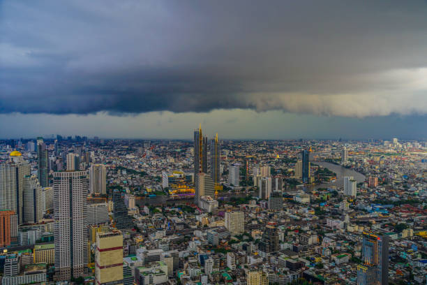 istock Cloudy sky and Bangkok city (Thailand) 1394310786