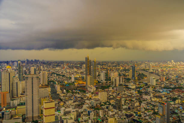 istock Cloudy sky and Bangkok city (Thailand) 1394310865