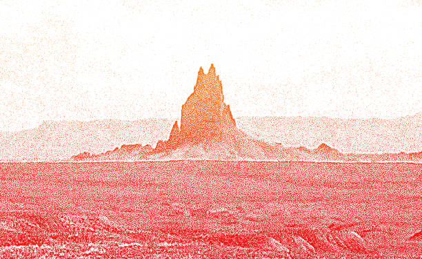 Ship Rock Vector illustration of Ship Rock in the distance new mexico landscape stock illustrations