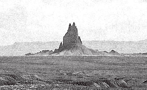 Ship Rock Vector illustration of Ship Rock in the distance new mexico landscape stock illustrations