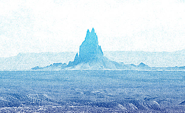 Ship Rock Vector illustration of Ship Rock in the distance new mexico landscape stock illustrations